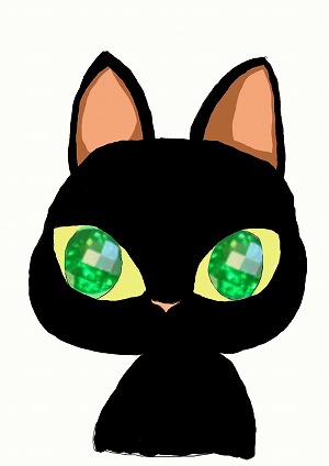 イラスト 宝石目の猫 ネコ肉球４個分の幸せ