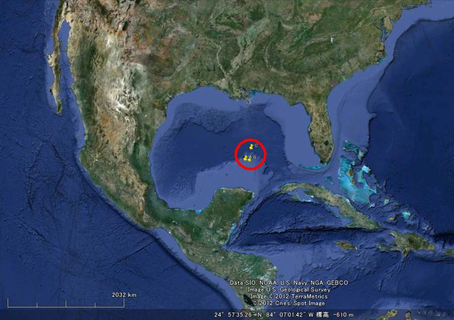 Google Earthでカリブ海の海底遺跡を発見 ネコ肉球４個分の幸せ